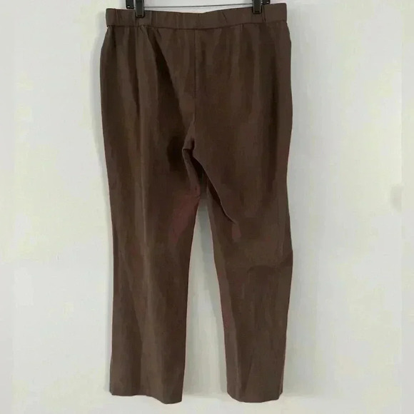 Eileen Fisher Stretch Crepe Pull On Taupe Brown Elastic Waist Pants Size Large L - Picture 5 of 9